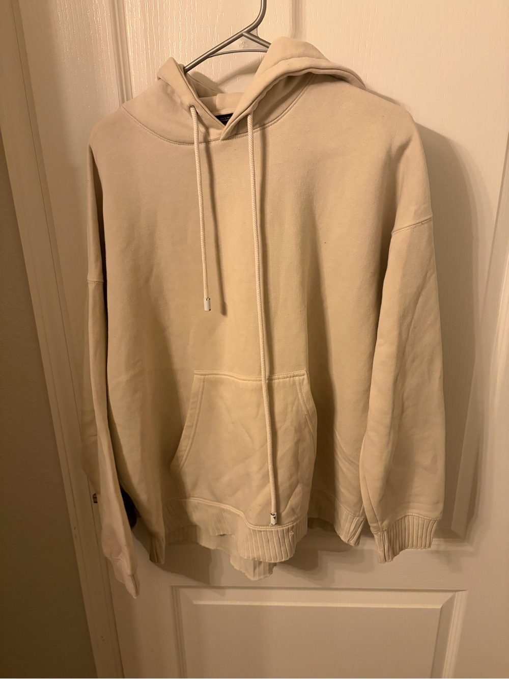 Zara women’s Cream oversized Hooded Sweatshirt
